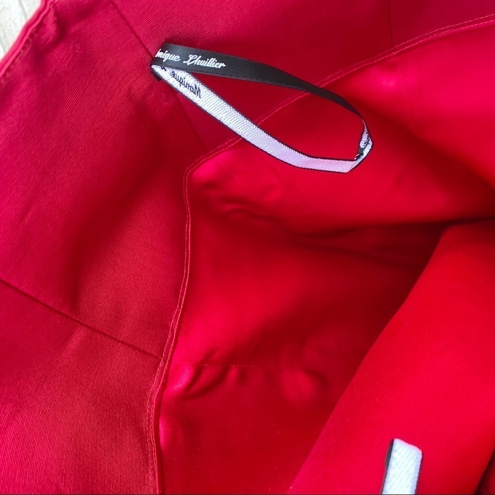 Monique Lihuillier Red 100% Silk High Waist Pencil Skirt Size 8 - Picture 8 of 9